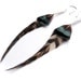 Dark Green Feather Earrings with Natural Chevrons