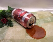 Reserved for Susan Fake Spilled Pop in a Dr Pepper Can