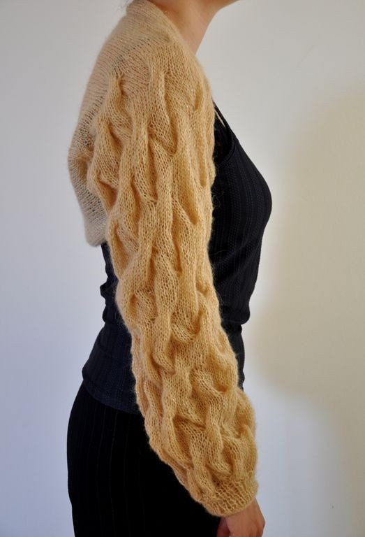 Sweater Cardigan Shrug Bolero Bridal Shrug Long Sleeved Mohair Champagne Brown Amber Honey Romantic Elegant MADE TO ORDER