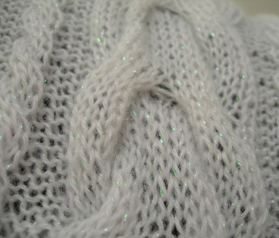 White Mohair Capelet Hand Knit Wedding Wrap For Brides And Bridesmaids