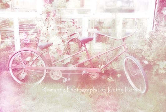 Paris Photographs, Bicycle Photograph, Dreamy Paris Prints, Paris Romantic Pink Photos, Fine Art Photograph 6" x 9"