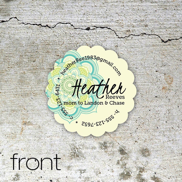 Geometric Bloom - custom contact / calling cards for moms, blogs and businesses.
