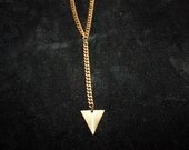 Golden Prism Triangle Rosary Necklace