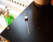 Moonstone Pyrite Duster Earring