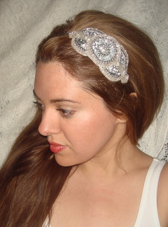 Royale Silver Headband, Bridal Headband, Headband, Rhinestone Headband. Bridesmaid Accessories, Hair Accessories