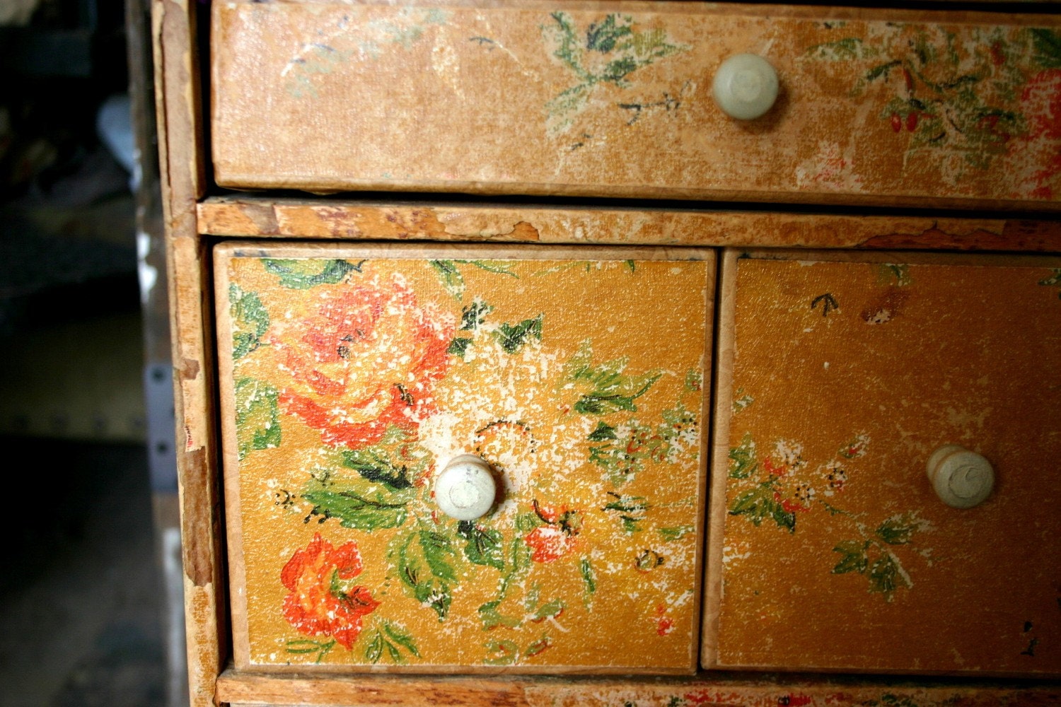 Antique Shabby Sewing Room Drawer Set