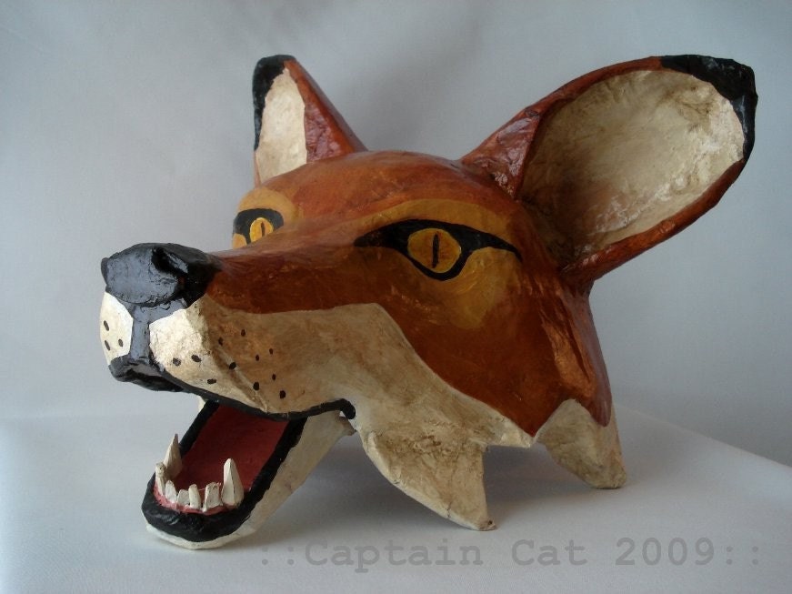 FOX Mask Original Folk Art by CaptainCat