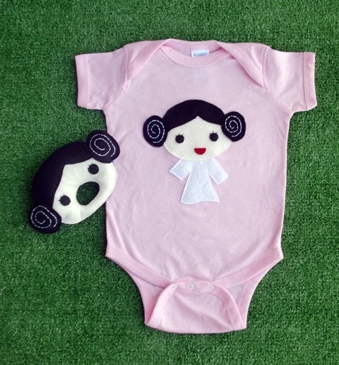 Sewing Wars - Princess Layer Baby Girl Infant Bodysuit and Baby Rattle Combo
