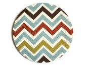Mouse Pad -  ROUND - mousepad mat -  Natural Village Chevron - Zig Zag