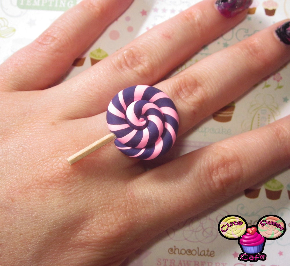 Purple N Pink Swirled Lollipop Ring