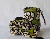 2 Piece DSL Camera Gift Set Wide Strap with lens pocket and 1 lens cases in Grass Green and Brown  Monograming Included