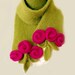 Knit felt scarf with flowers and leaves winter warm scarf
