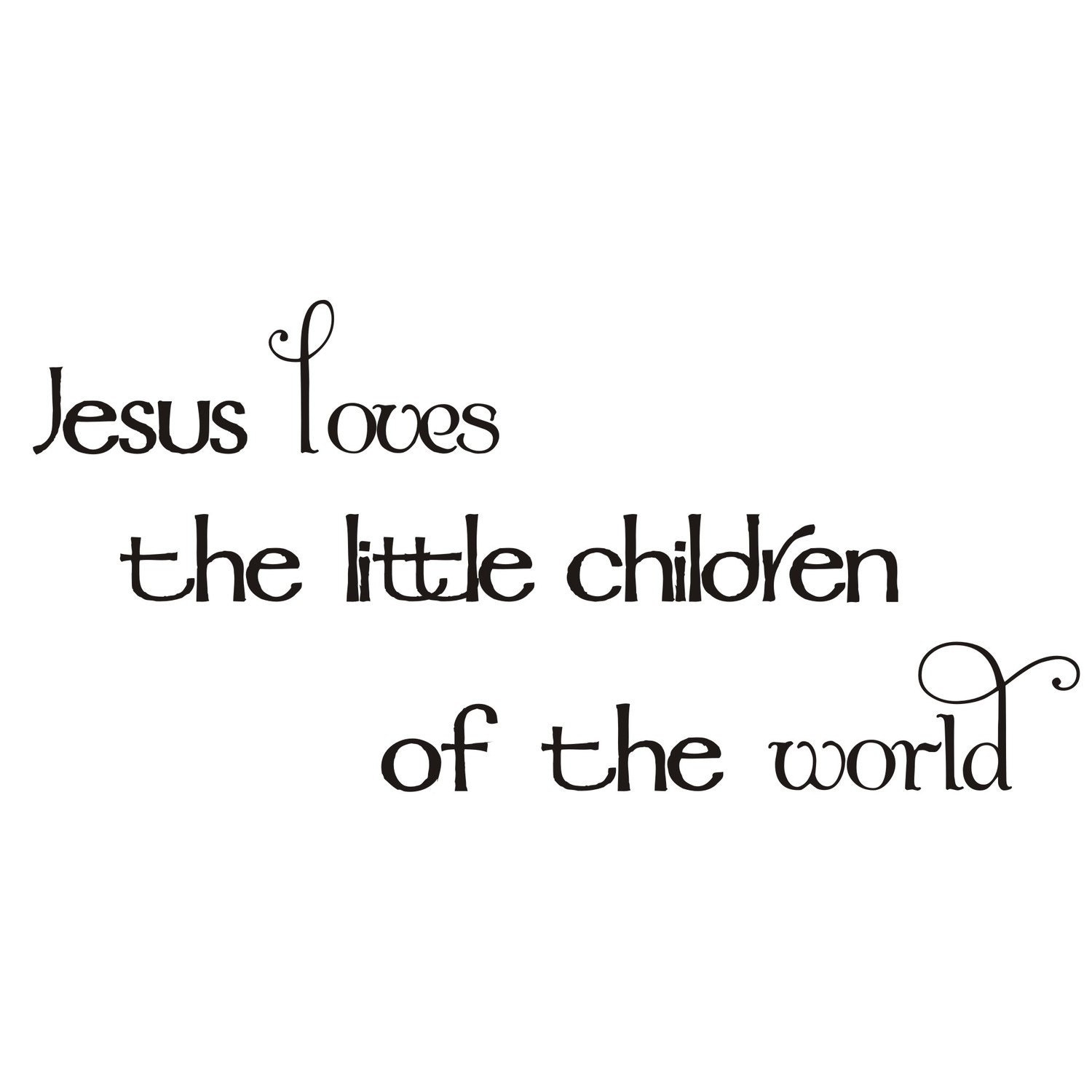 Jesus loves the little children Vinyl Wall Decal