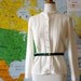 Vintage Sweater cable knit pointelle in cream 1950s small
