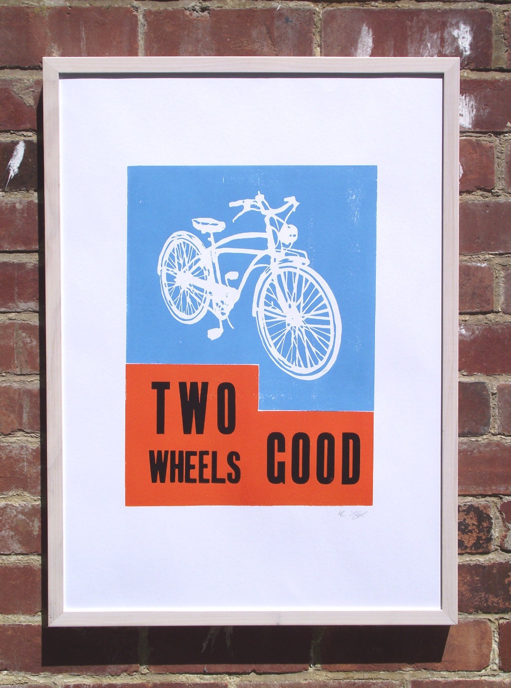 Bicycle art handmade print