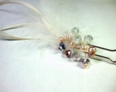Pearl Crystal Feather Hair Pin Fascinator