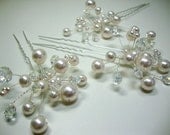 Pearl and Crystal Hair Pin Bridal Wedding Accessories