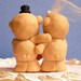 Teddy Bear Wedding Cake Topper with Personalized Heart