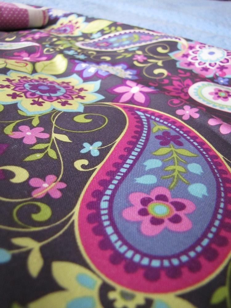 Pretty Paisley baby bedding with bumper set , fitted sheet and crib skirt    custom made to order