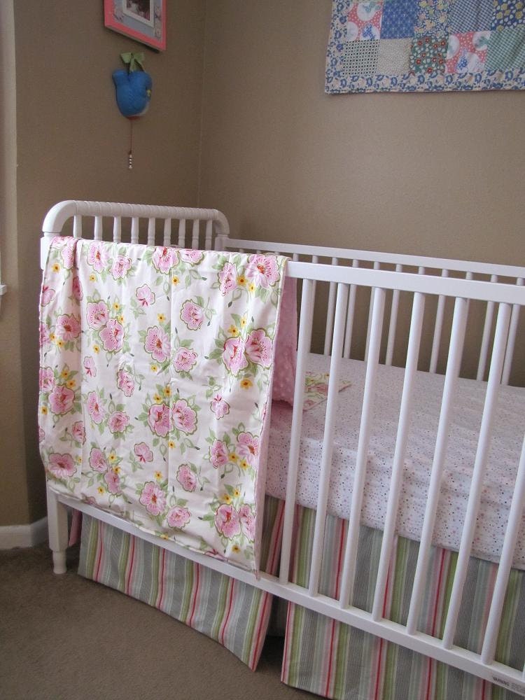 Pretty Paisley baby bedding with bumper set , fitted sheet and crib skirt    custom made to order