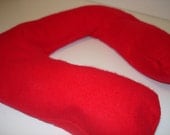 Therapeutic neck weight pillow -red flannel cover