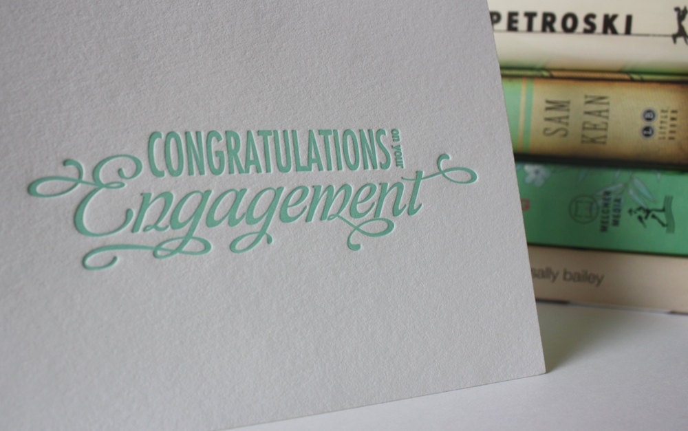 Engagement Congratulations Card - Letterpress Congratulations on your Engagement