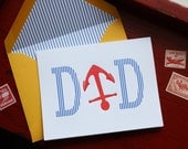 Father's Day Letterpress Card - DAD Nautical