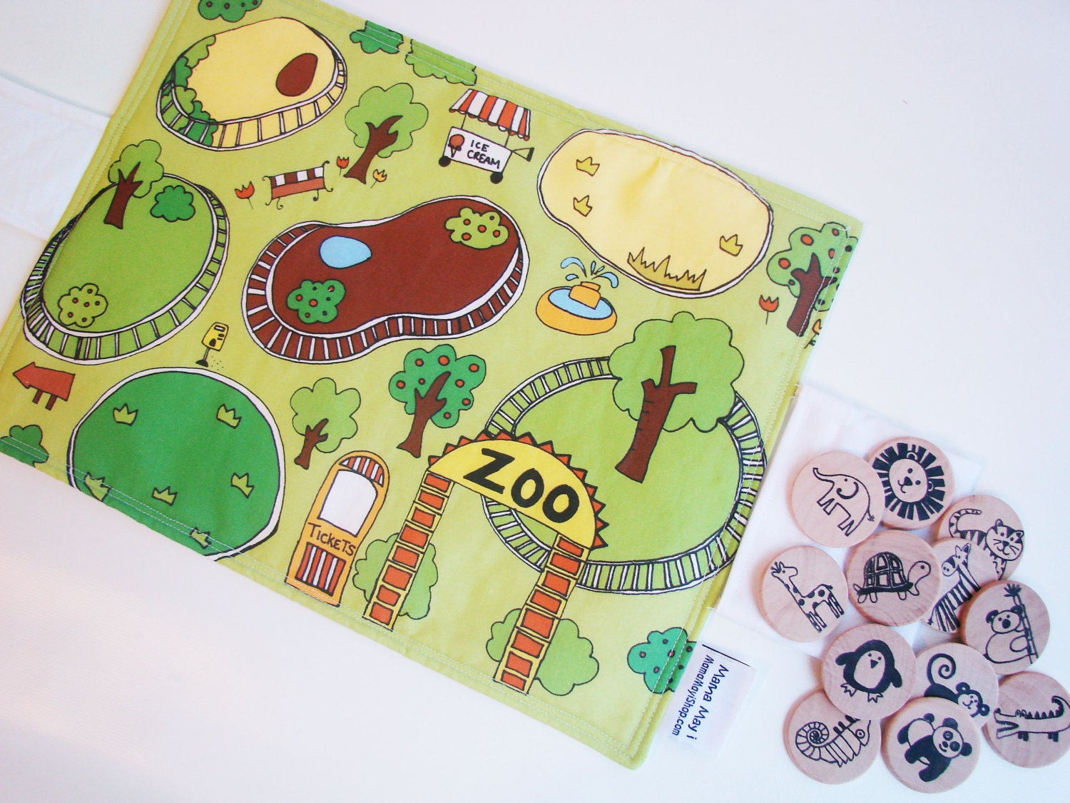 NEW - Flip Mat -  Zoo Edition - a Portable, Pretend Play Game inspired by Montessori and Waldorf Philosophies