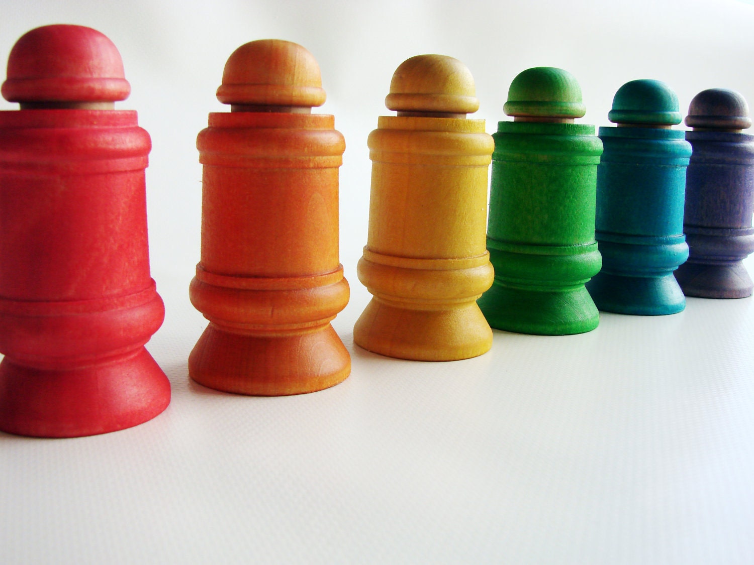 Hide N Seek Neighborhood Playset - A Montessori and Waldorf Inspired Rainbow Wooden Toy