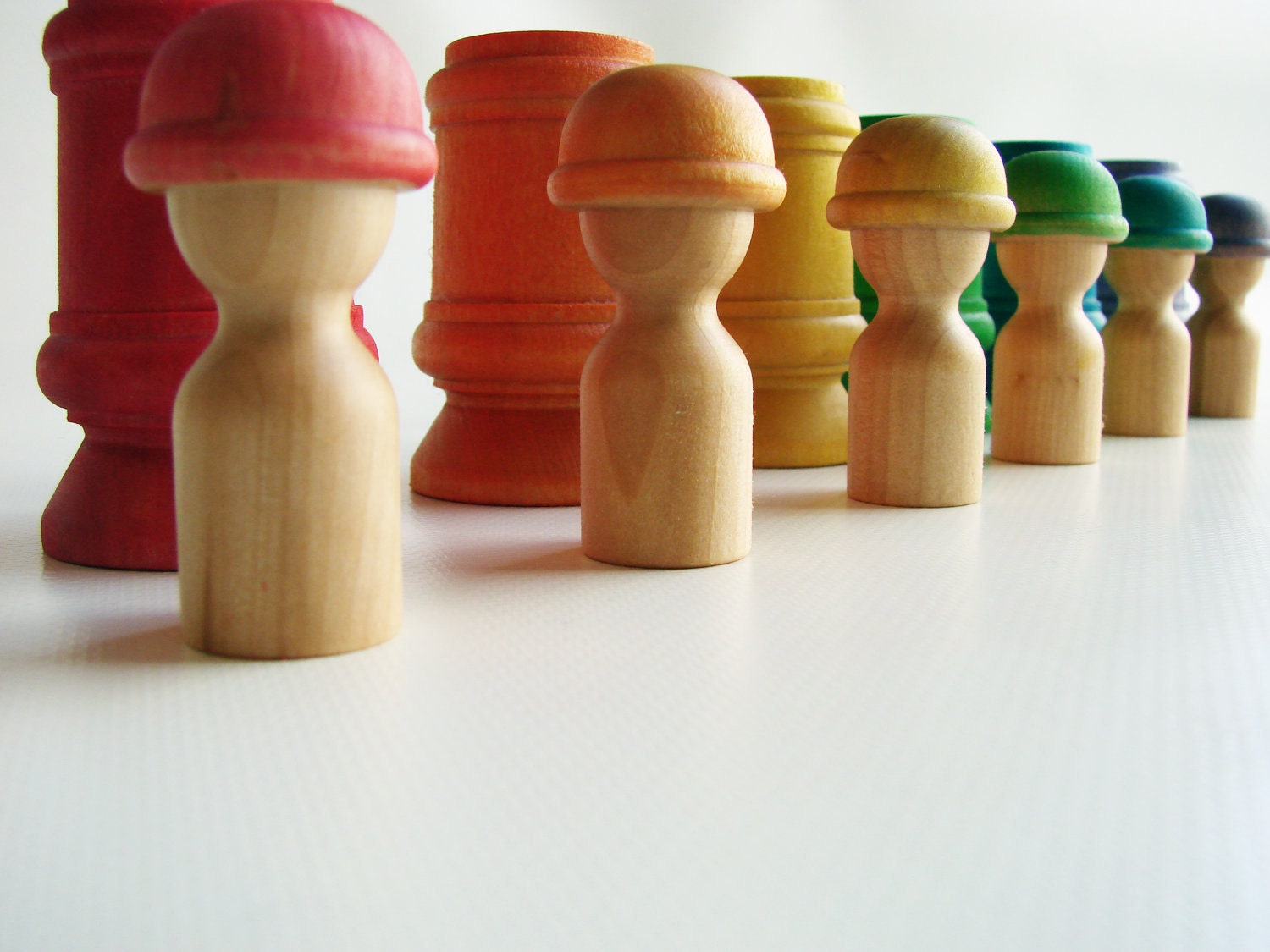 Hide N Seek Neighborhood Playset - A Montessori and Waldorf Inspired Rainbow Wooden Toy