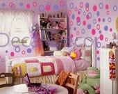 Vinyl Wall Art 198 RINGS and POLKA DOTS Circles Vinyl Wall Decal Sticker Nursery, bedroom daycare Wall Decor Appliques