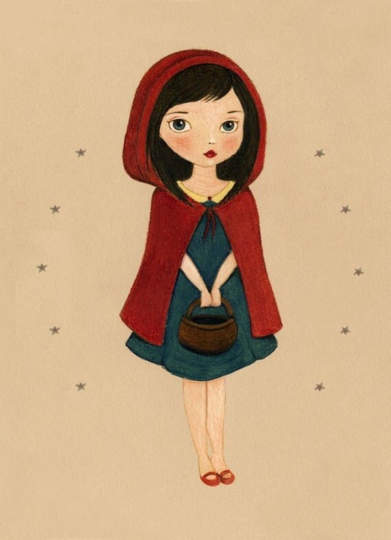 Fairytale Art Girl - Little Red Riding Hood 8x10 Print