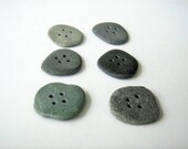 Set of 6 Beach Stone Buttons