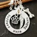 Personalized Hand Stamped Jewelry, Personalized Sterling Silver Necklace, Animal Lover, Dog Paw, Dog Bone
