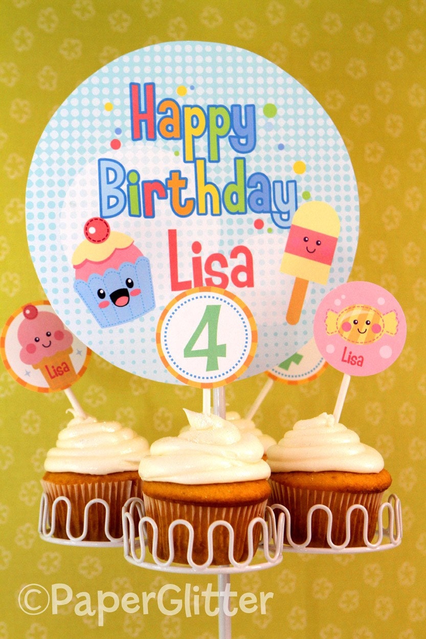 0078 BIRTHDAY Kawaii Sweets Deluxe Personalized Party Kit-Printable PDF Complete Set
