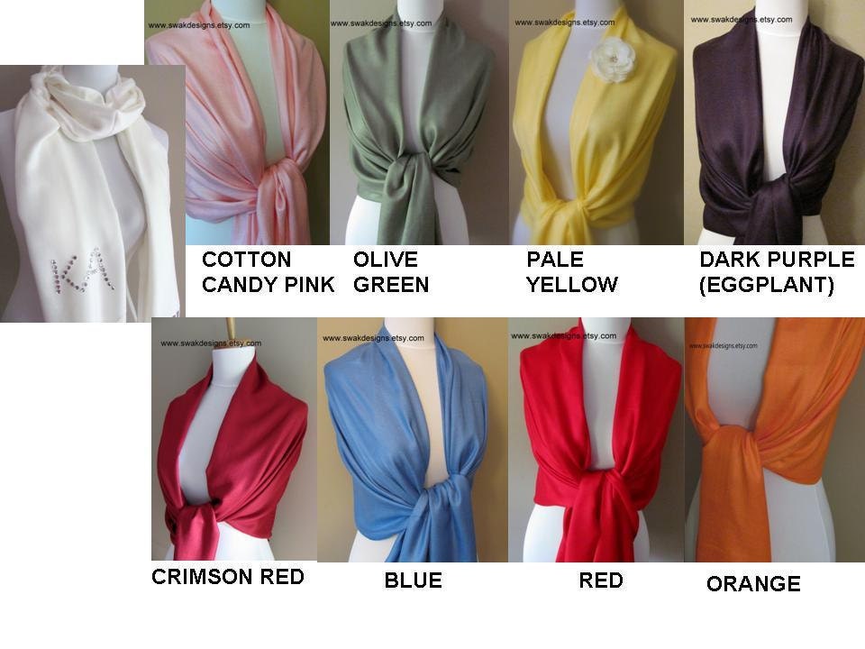 6 High Quality Pashmina Scarf Wedding Shawl Bridesmaid Gift Set CHOOSE Any 6 colors