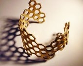 Hive Cuff in Brass