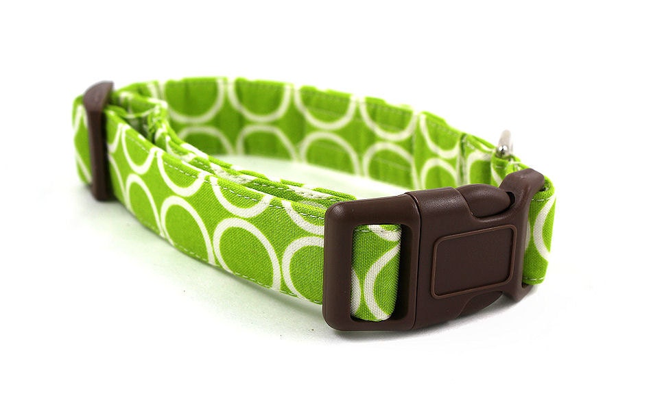 Geometric Lime Dog Collar - Mod Dog in Luscious Lime - Your Choice of Size