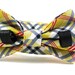 Lemon Plaid Bow Tie Dog Collar - The Don Draper