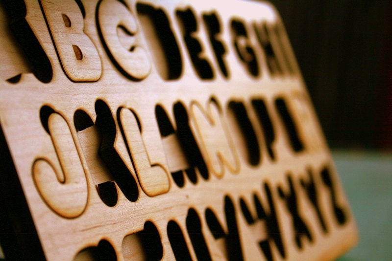 Alphabet Puzzle- Verified Sustainable Sourced Solid Maple