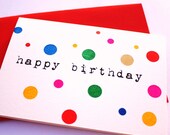 Happy Birthday Card - Coloured Dots