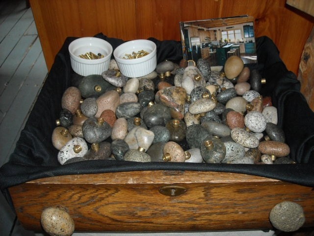 Stone knobs , handles, drawer pulls