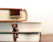 Ribbon Bookmark, Rustic Chocolate Brown Bookmark with Vintage Charms - Alterdelenda