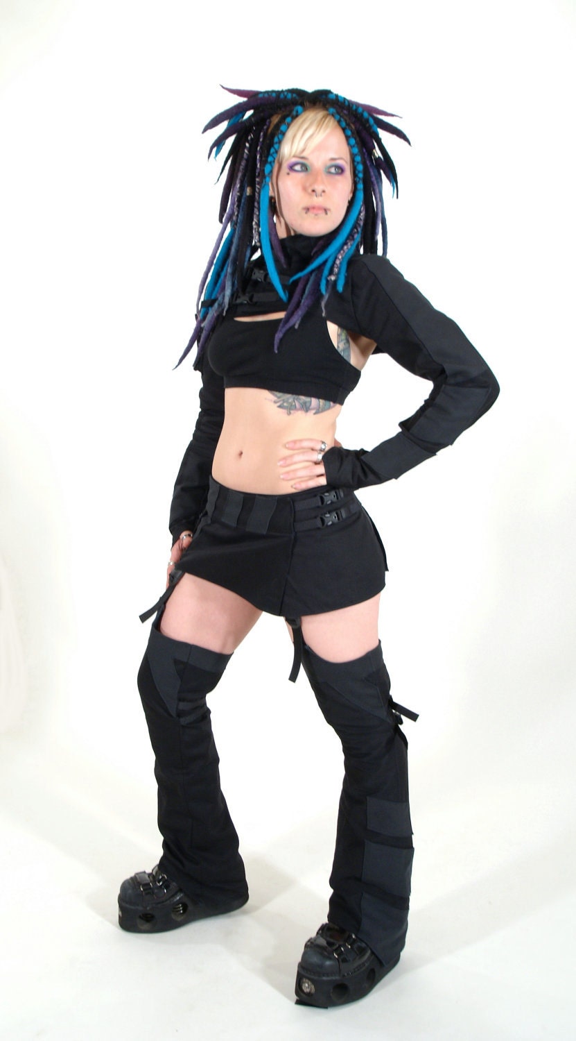 THE GLITCH Cropped Shrug JACKET Unisex Futuristic Cyber Space RoBoTIc KiTtY