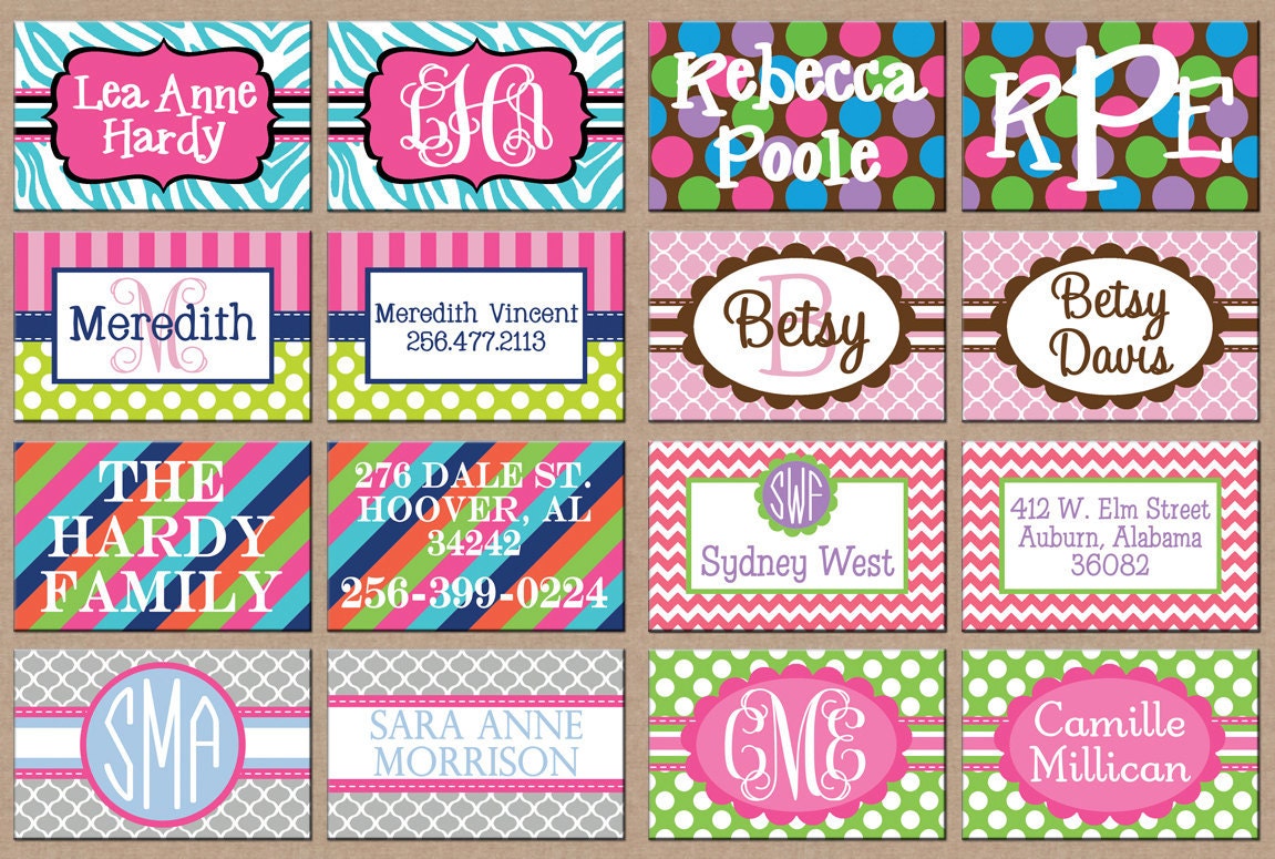 Girl Personalized Name / Monogram Luggage Bag Tag  - Design your own - ONE DESIGN