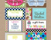 20 Rectangle Personalized All Occasion / Family / Mommy / Sibling / Adult Enclosure Cards or Gift Stickers - Choose ONE DESIGN