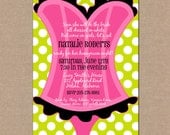 12 Personalized Printed Bride Bridal Shower Wedding Lingerie Bachelorette Party Invitations with envelopes