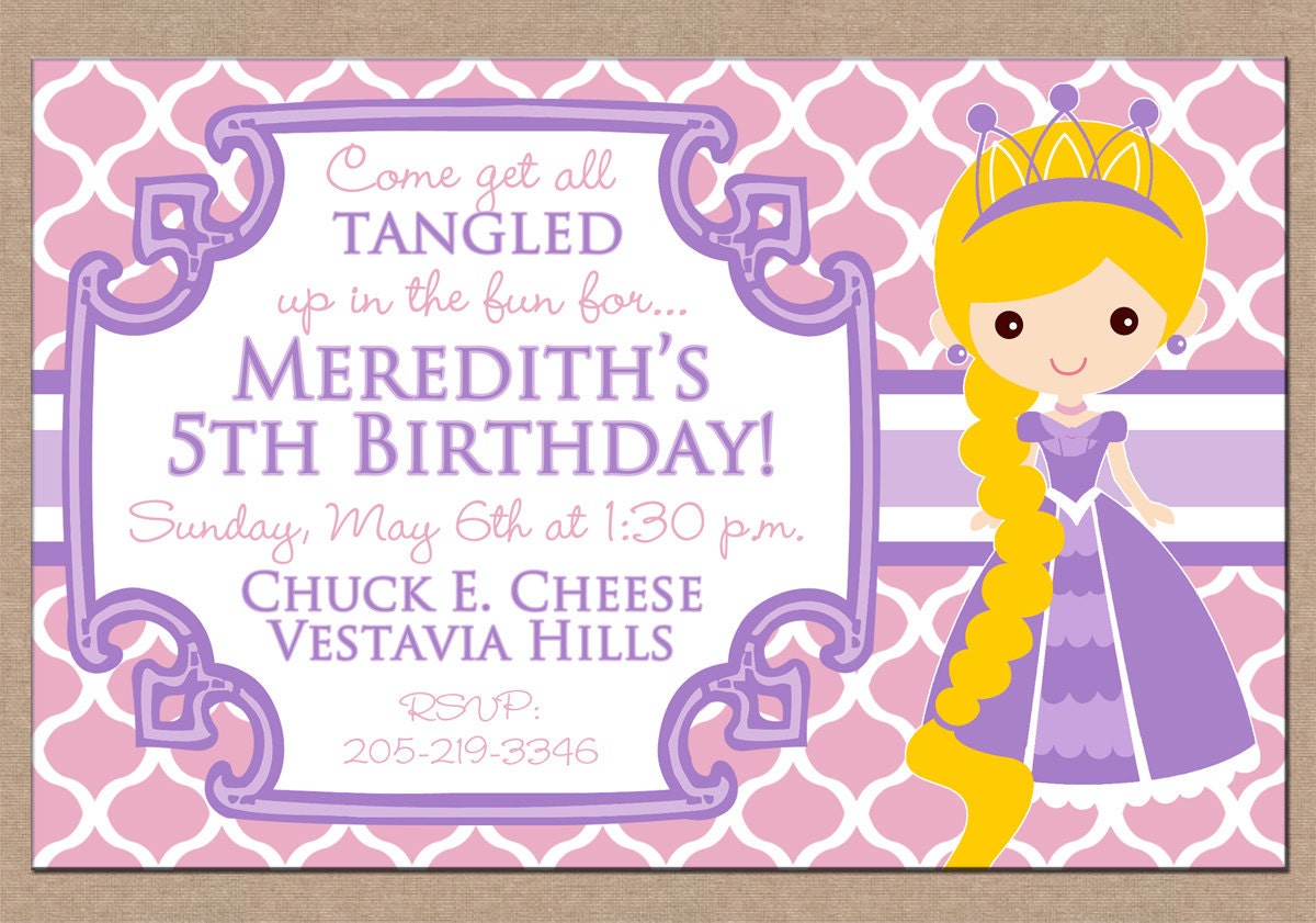 12 Personalized Printed Girl Princess Party Birthday Invitations with envelopes