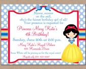 12 Personalized Printed Girl Princess Party Birthday Invitations with envelopes