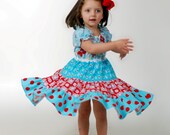 Shirred Peasant Dress Pattern, Tiered Peasant Style Pattern, Scoop Neck, Long/Flouncy/Short Sleeve PDF Pattern